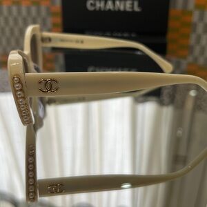 Chanel Ivory Sunglasses with Pearl Accents